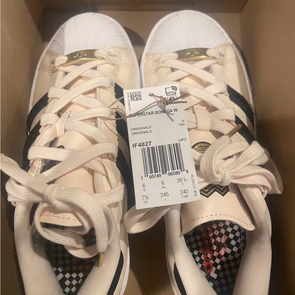 Adidas Superstar Bonega Women's Sneakers - Cream and Black